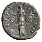 As - Antoninus Pius TR POT COS IIII S C; Ceres, Rome, 145-161 reverse image