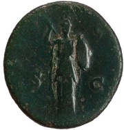 As - Antoninus Pius TR POT COS IIII S C; Minerva, Rome, 145-161 reverse image