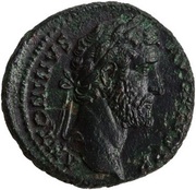 As - Antoninus Pius TR POT COS IIII VICT AVG S C; Victory obverse image