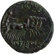 As - Antoninus Pius TR POT COS IIII VICT AVG S C; Victory, Rome, 145-161 reverse image