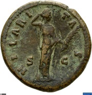 As - Faustina the Younger HILARITAS S C; Hilaritas, Rome, 145-161 reverse image
