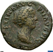 As - Faustina the Younger IVNO S C; Juno obverse image