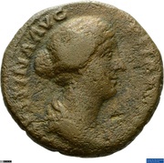 As - Faustina the Younger IVNO S C; Juno and Three Graces obverse image