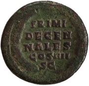 As - Antoninus Pius PRIMI DECENNALES COS IIII S C, Rome, 147-148 reverse image