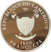 1000 Francs Year of the Dragon; gilded obverse image