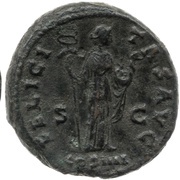 As - Antoninus Pius FELICITAS AVG COS IIII S C; Felicitas, Rome, 148-149 reverse image