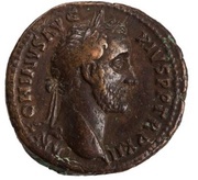 As - Antoninus Pius MVNIFICENTIA AVG COS IIII S C obverse image