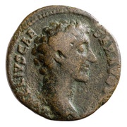 As - Marcus Aurelius TR POT III COS II S C; Fides obverse image