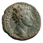 As - Marcus Aurelius TR POT III COS II PIETAS S C; Pietas obverse image