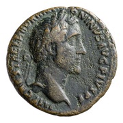As - Antoninus Pius TR POT XIIII COS IIII IVSTITIA AVG S C; Justitia obverse image