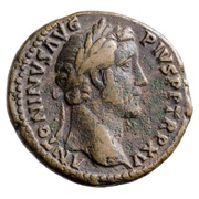 As - Antoninus Pius SALVS AVG COS IIII S C; Salus obverse image