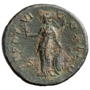 As - Marcus Aurelius TR POT VI COS II S C; Minerva and Victory, Rome, 151-152 reverse image