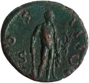 As - Antoninus Pius COS IIII S C; Hercules, Rome, 154-155 reverse image