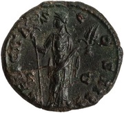 As - Antoninus Pius FELICITAS COS IIII S C; Felicitas, Rome, 154-155 reverse image