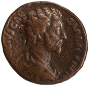 As - Marcus Aurelius TR POT VIIII COS II S C; Salus obverse image