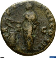As - Marcus Aurelius TR POT VIIII COS II S C; Salus, Rome, 154-155 reverse image