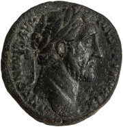 As - Antoninus Pius COS IIII S C; Jupiter and Victory obverse image
