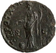 As - Antoninus Pius TR POT XIX COS IIII S C; Providentia, Rome, 155-156 reverse image