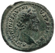 As - Antoninus Pius FORTVNA OBSEQVENS COS IIII S C; Fortuna obverse image
