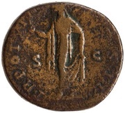 As - Marcus Aurelius TR POT XII COS II S C; Spes, Rome, 157-158 reverse image