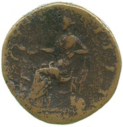 As - Antoninus Pius COS IIII; Salus, Rome, 159-160 reverse image
