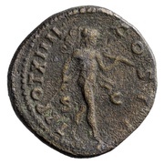 As - Marcus Aurelius TR POT XIIII COS II S C; Mars, Rome, 159-160 reverse image