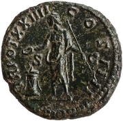 As - Antoninus Pius TR POT XXIIII COS IIII S C; Genius, Rome, 160-161 reverse image