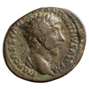 As - Marcus Aurelius and Lucius Verus CONCORD AVGVSTOR TR P XV COS III S C obverse image