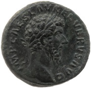 As - Lucius Verus and Marcus Aurelius CONCORD AVGVSTOR TR P COS II S C obverse image