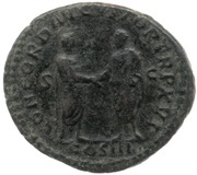 As - Marcus Aurelius and Lucius Verus CONCORD AVGVSTOR TR P XVI COS III S C, Rome, 161-162 reverse image