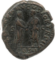 As - Lucius Verus and Marcus Aurelius CONCORD AVGVSTOR TR P II COS II S C, Rome, 161-162 reverse image