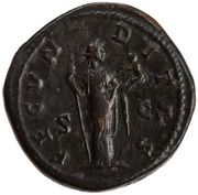As - Faustina the Younger FECVNDITAS S C; Fecunditas, Rome, 161-176 reverse image