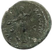 As - Faustina the Younger IVNO REGINA S C; Juno, Rome, 161-176 reverse image