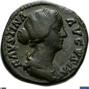 As - Faustina the Younger IVNONI LVCINAE S C; Juno obverse image