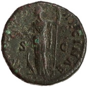 As - Faustina the Younger IVNONI REGINAE S C; Juno, Rome, 161-176 reverse image