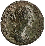 As - Faustina the Younger LAETITIA S C; Laetitia obverse image