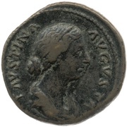 As - Faustina the Younger LAETITIA S C; Laetitia obverse image