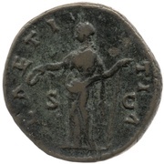 As - Faustina the Younger LAETITIA S C; Laetitia, Rome, 161-176 reverse image