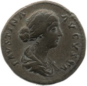 As - Faustina the Younger LAETITIA S C; Laetitia obverse image