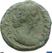 As - Faustina the Younger MATRI MAGNAE S C; Cybele obverse image