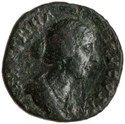 As - Faustina the Younger, Commodus, and Antoninus Pius SAECVLI FELICIT S C obverse image