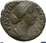 As - Faustina the Younger SALVTI AVGVSTAE S C; Salus obverse image