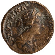 As - Faustina the Younger SALVTI AVGVSTAE S C; Salus obverse image