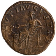 As - Faustina the Younger SALVTI AVGVSTAE S C; Salus, Rome, 161-176 reverse image