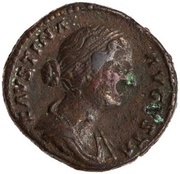As - Faustina the Younger SALVTI AVGVSTAE S C; Salus obverse image