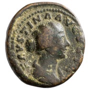 As - Faustina the Younger TEMPOR FELIC S C; Fecunditas obverse image