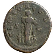 As - Faustina the Younger TEMPOR FELIC S C; Fecunditas, Rome, 161-176 reverse image