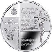 1000 Francs Karol Wojtyła obverse image