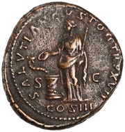 As - Marcus Aurelius SALVTI AVGVSTOR TR P XVII COS III S C; Salus, Rome, 162-163 reverse image