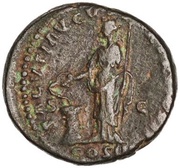 As - Marcus Aurelius SALVTI AVGVSTOR TR P XVII COS III S C; Salus, Rome, 162-163 reverse image